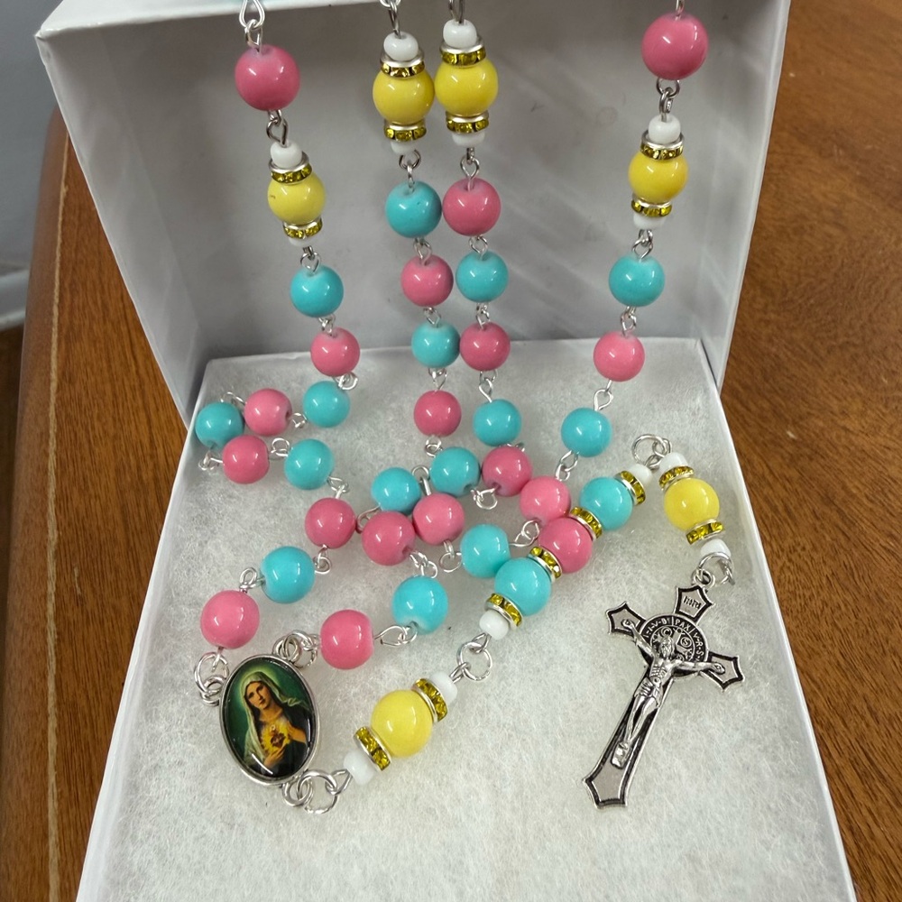 Colorful Beaded Rosary with Cross